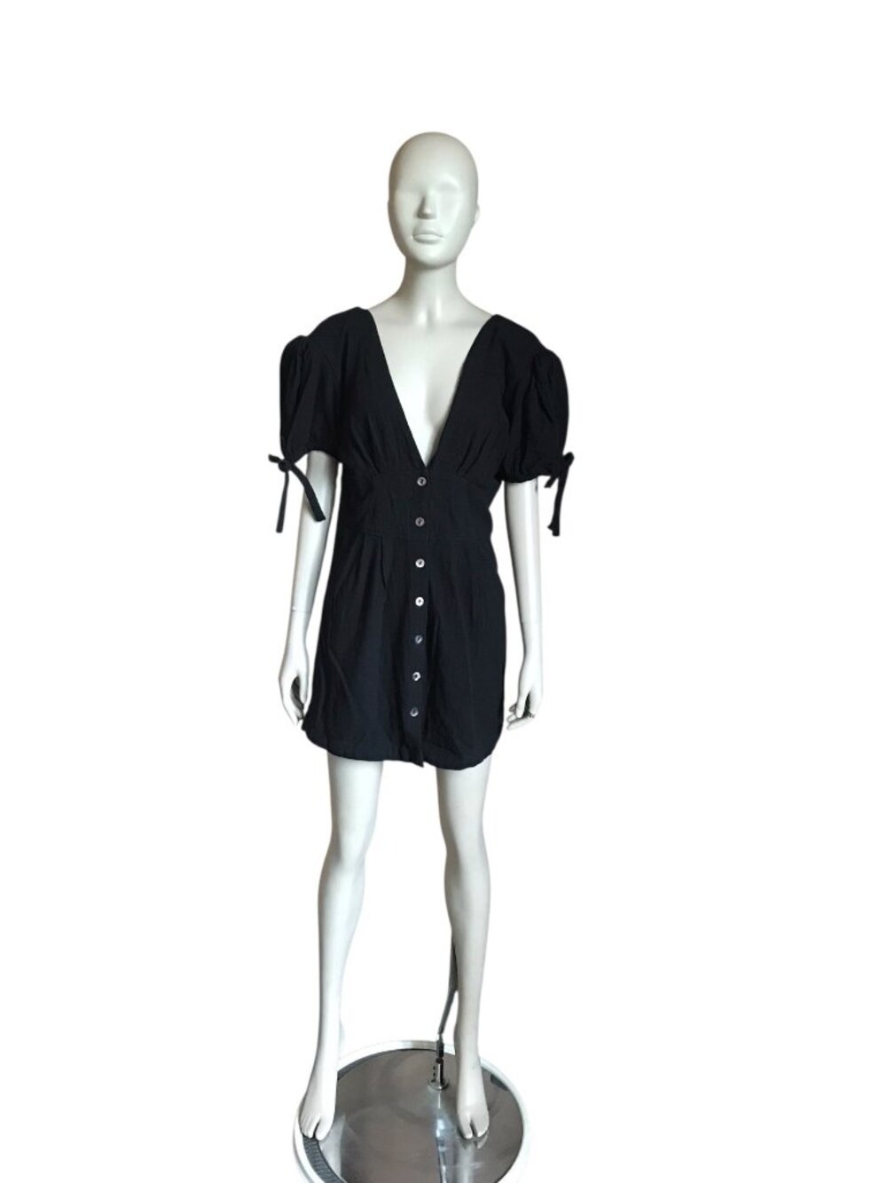 Free People Black Short Sleeve Dress